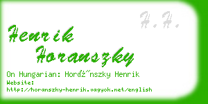 henrik horanszky business card